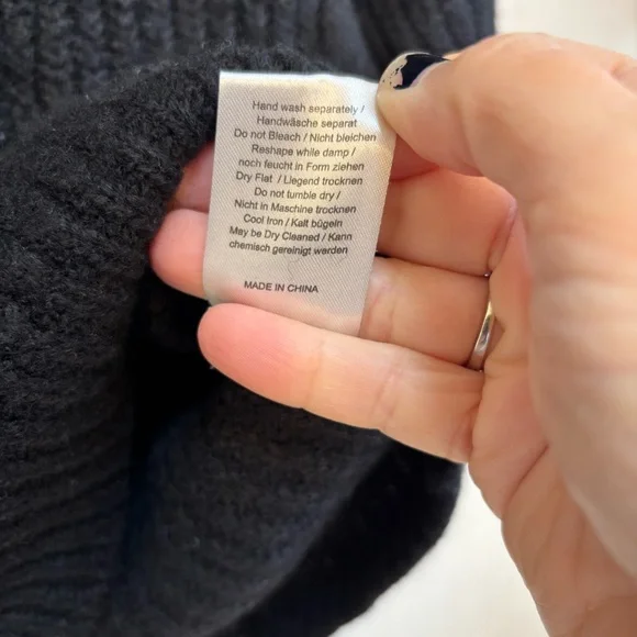 Poetry Black Wool Cotton Blend Sweater Classic Prep Chunky Fits like Medium - Picture 4 of 6